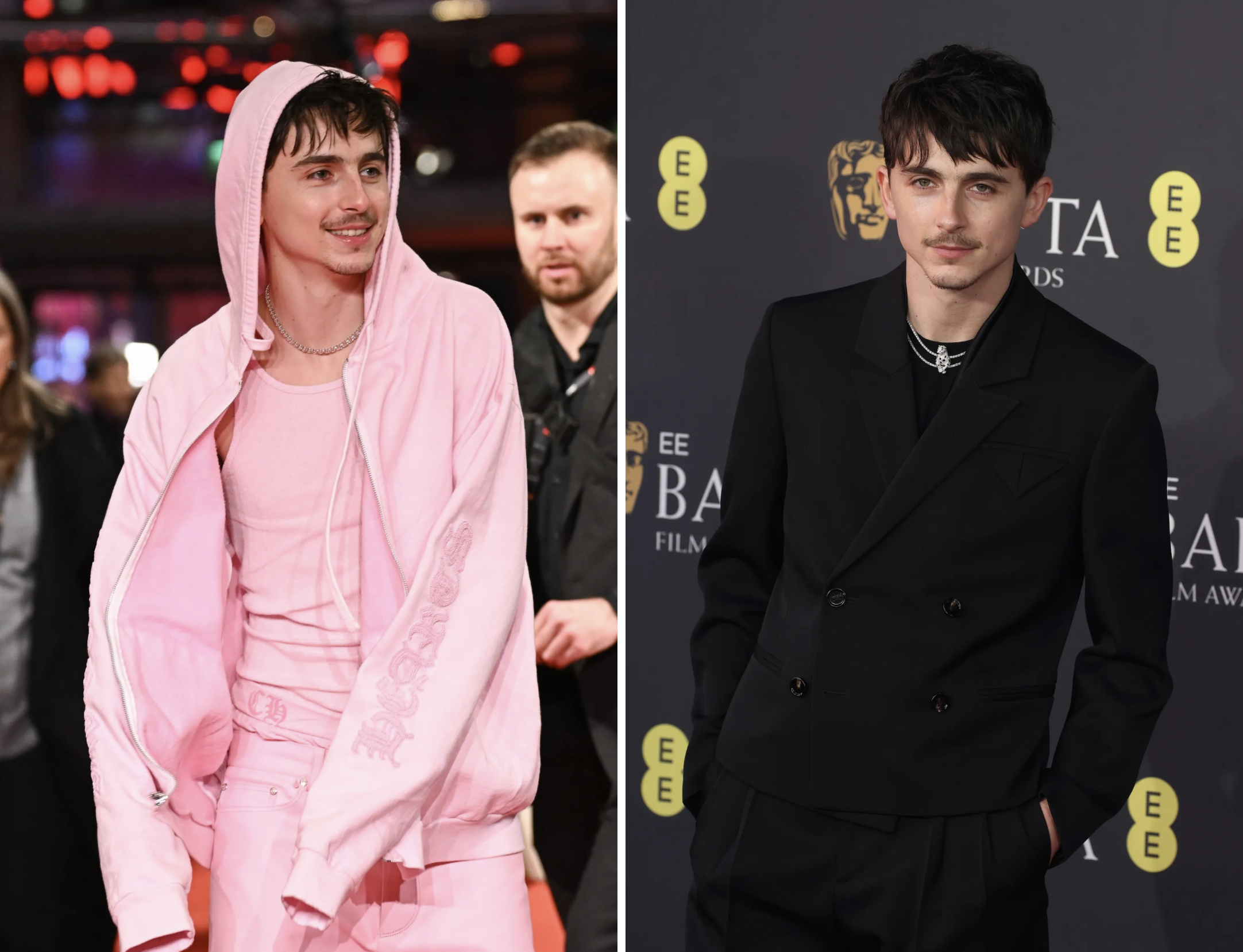 Timothee Chalamet met sieraden voor mannen