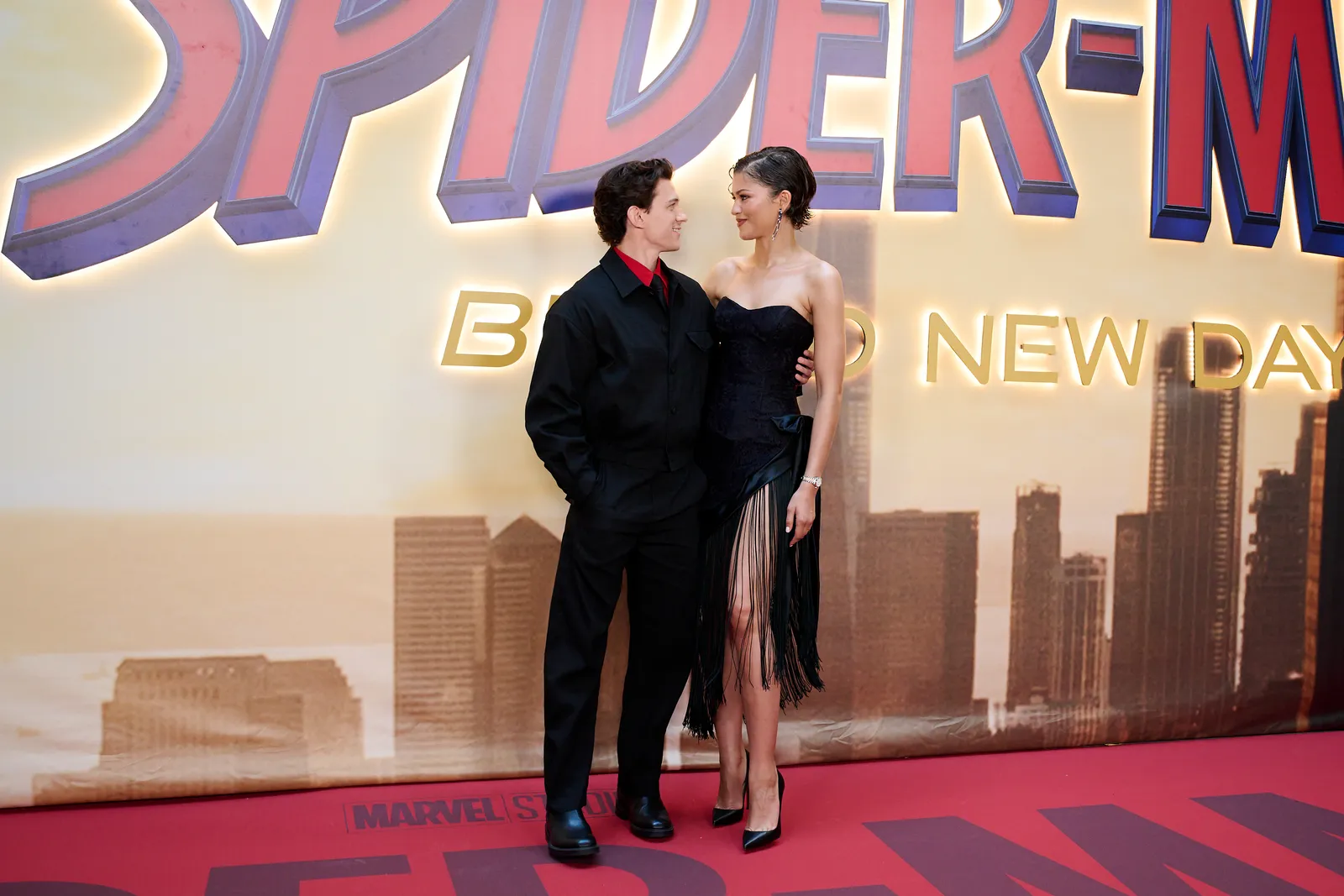 Zendaya en Tom Holland bij de première van Spider Man