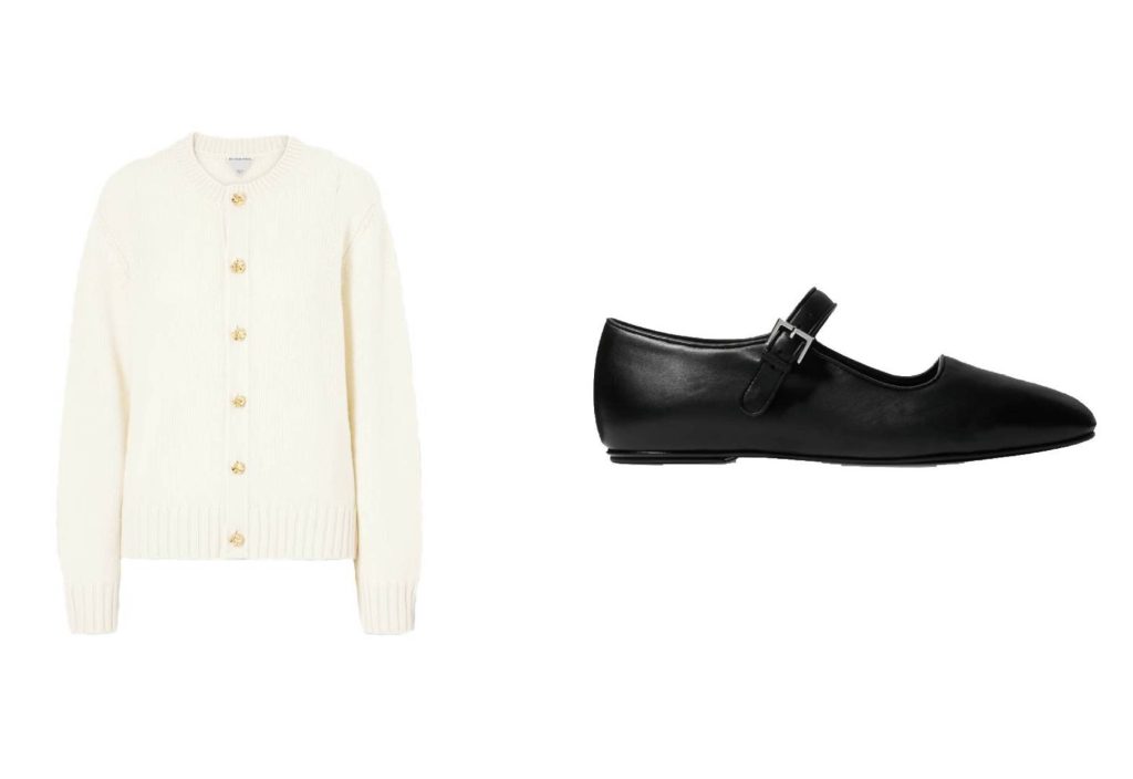 Cardigan van Bottega, schoenen van The Row