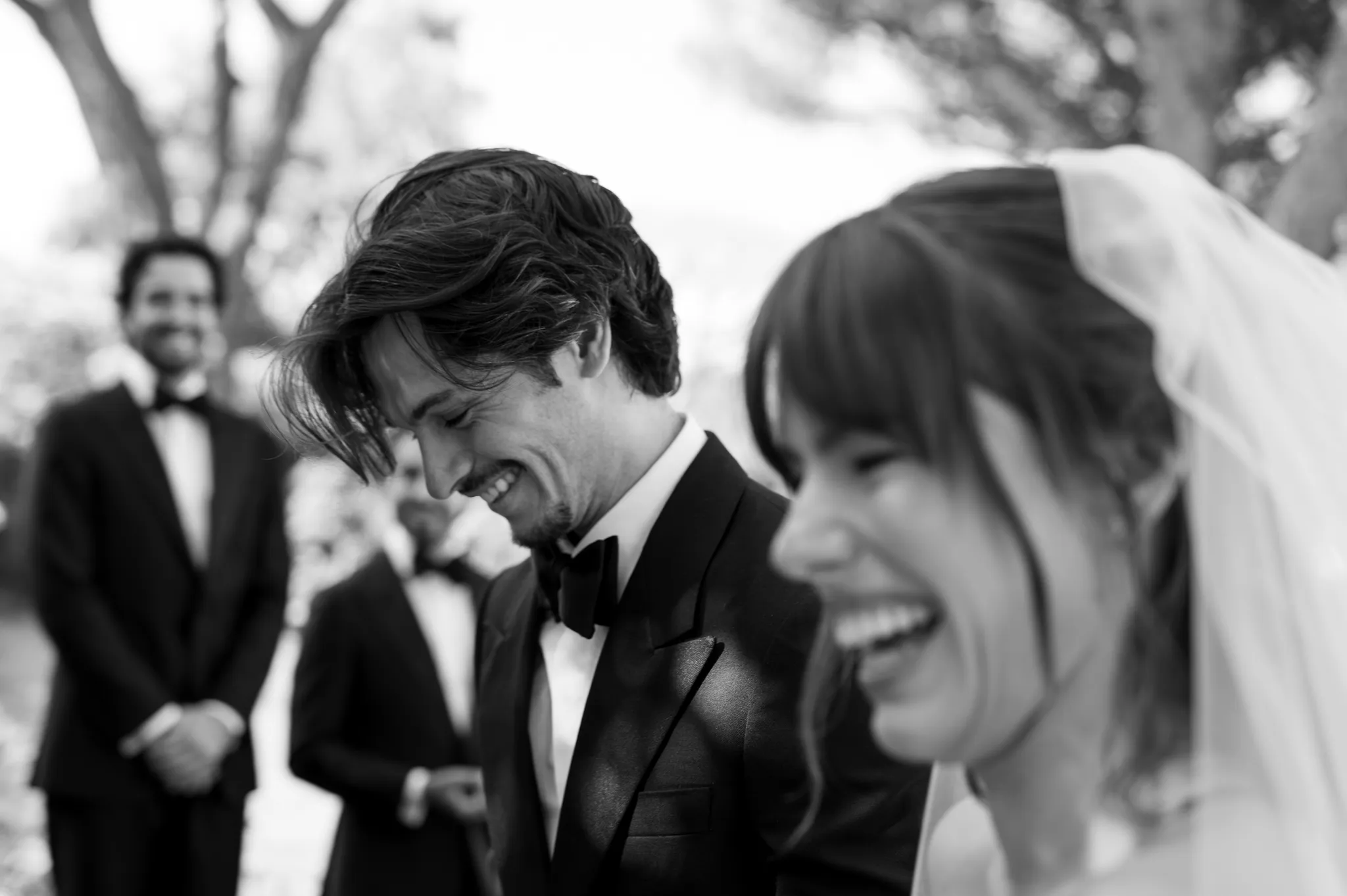 Beeld van de bruiloft van Dylan Jagger Lee en Paula Bruss