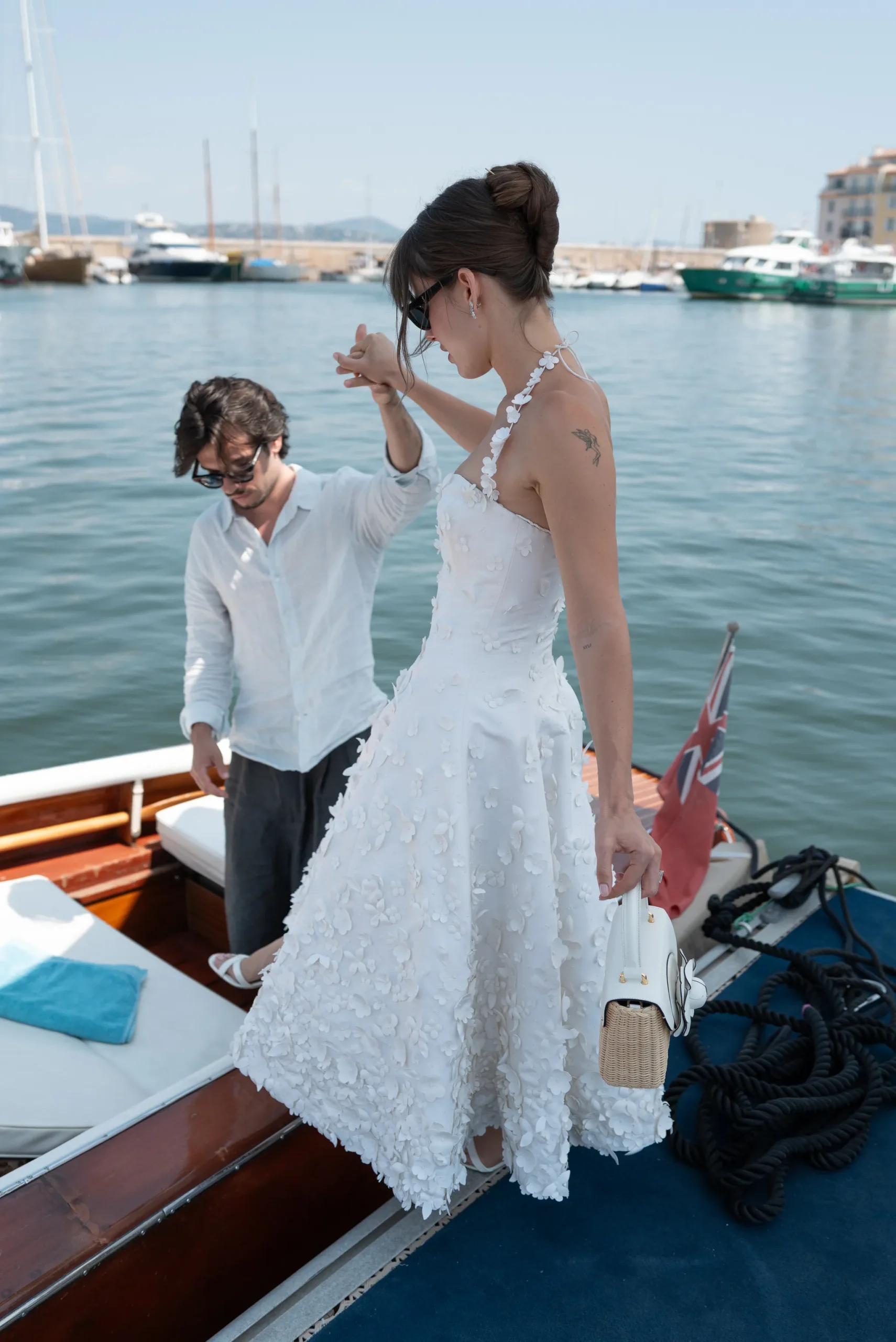 Beeld van de bruiloft van Dylan Jagger Lee en Paula Bruss