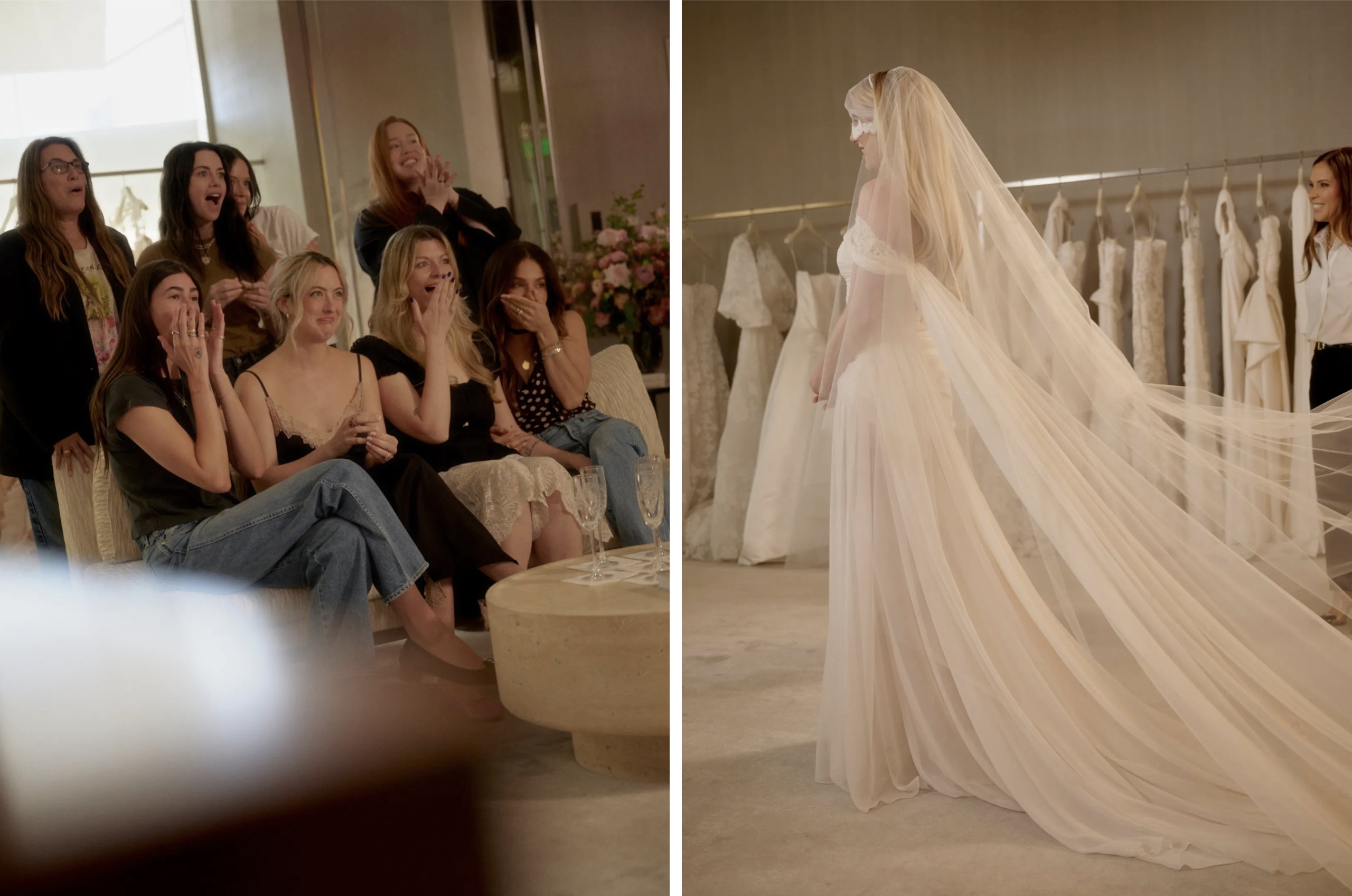 Fitting bij Monique Lhuillier voor de bruiloft van Emma Roberts
