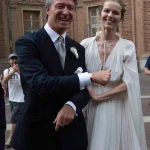 Eva Herzigova en Gregorio Marsiaj tijdens hun bruiloft in Turijn