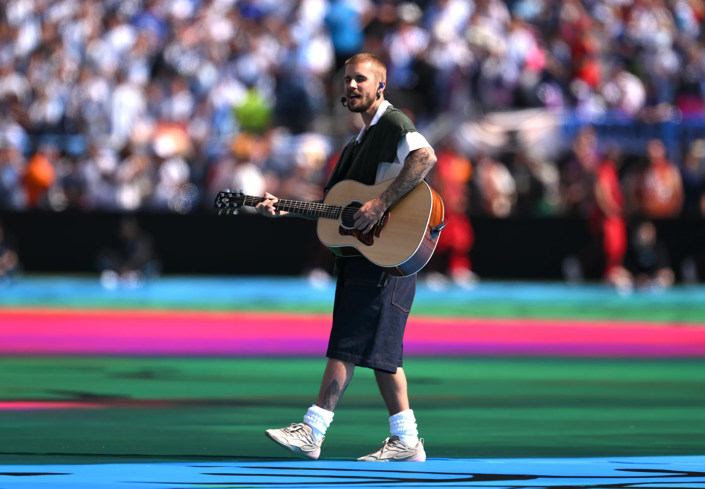 Justin Bieber tijdens de WK-finale 2026