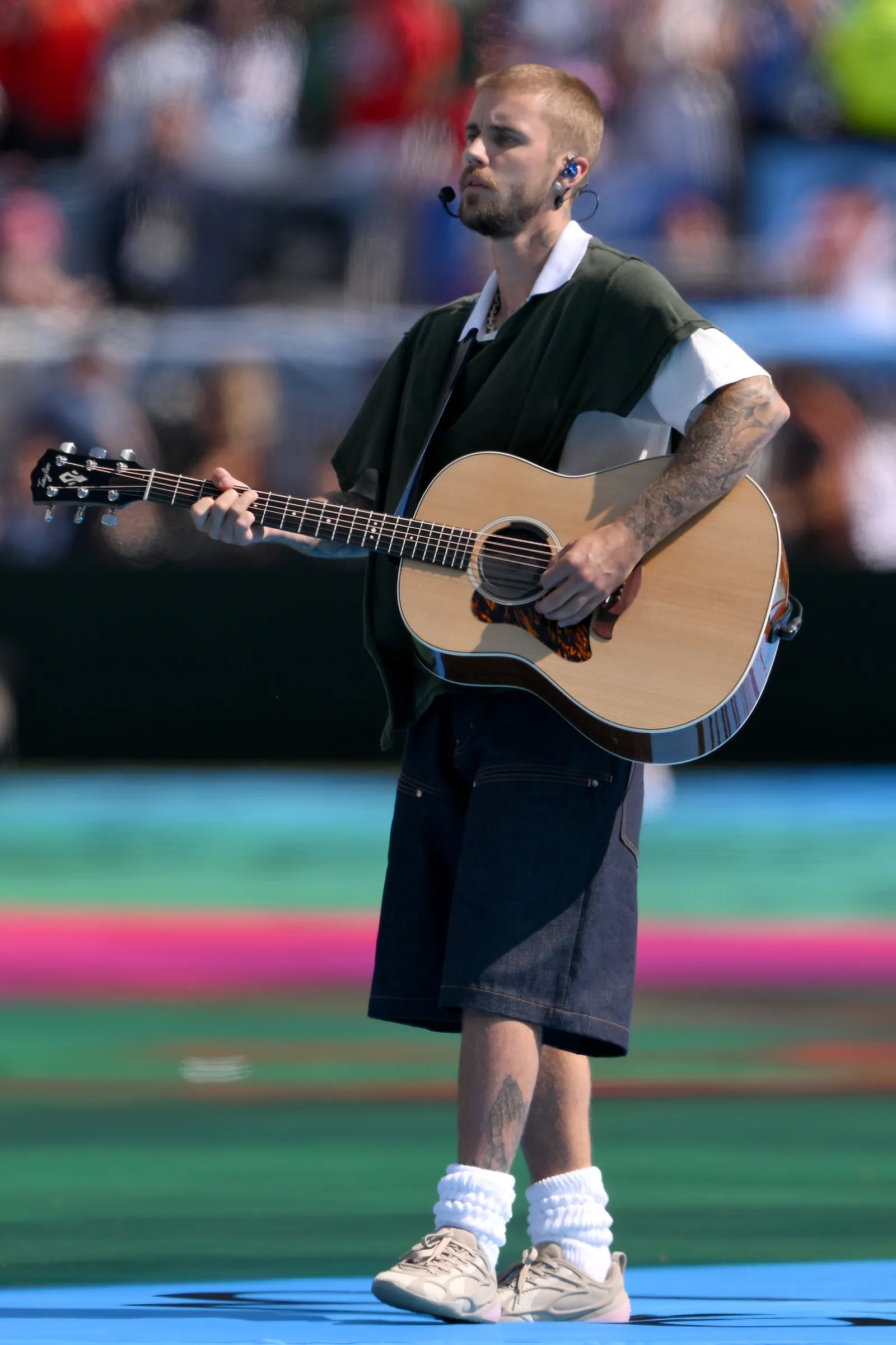Justin Bieber tijdens de WK-finale 2026