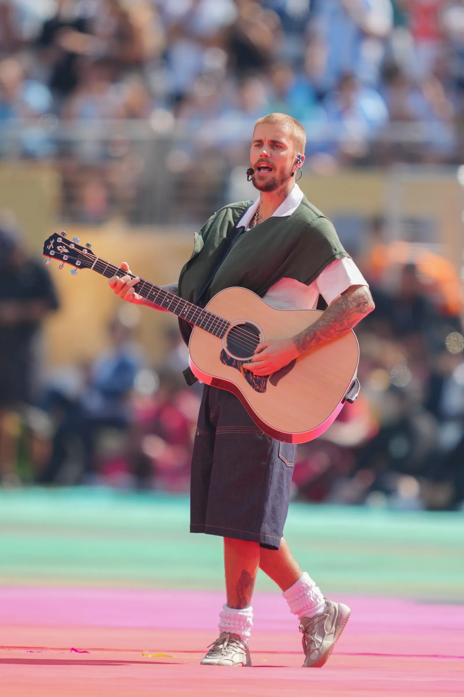 Justin Bieber tijdens de WK-finale 2026