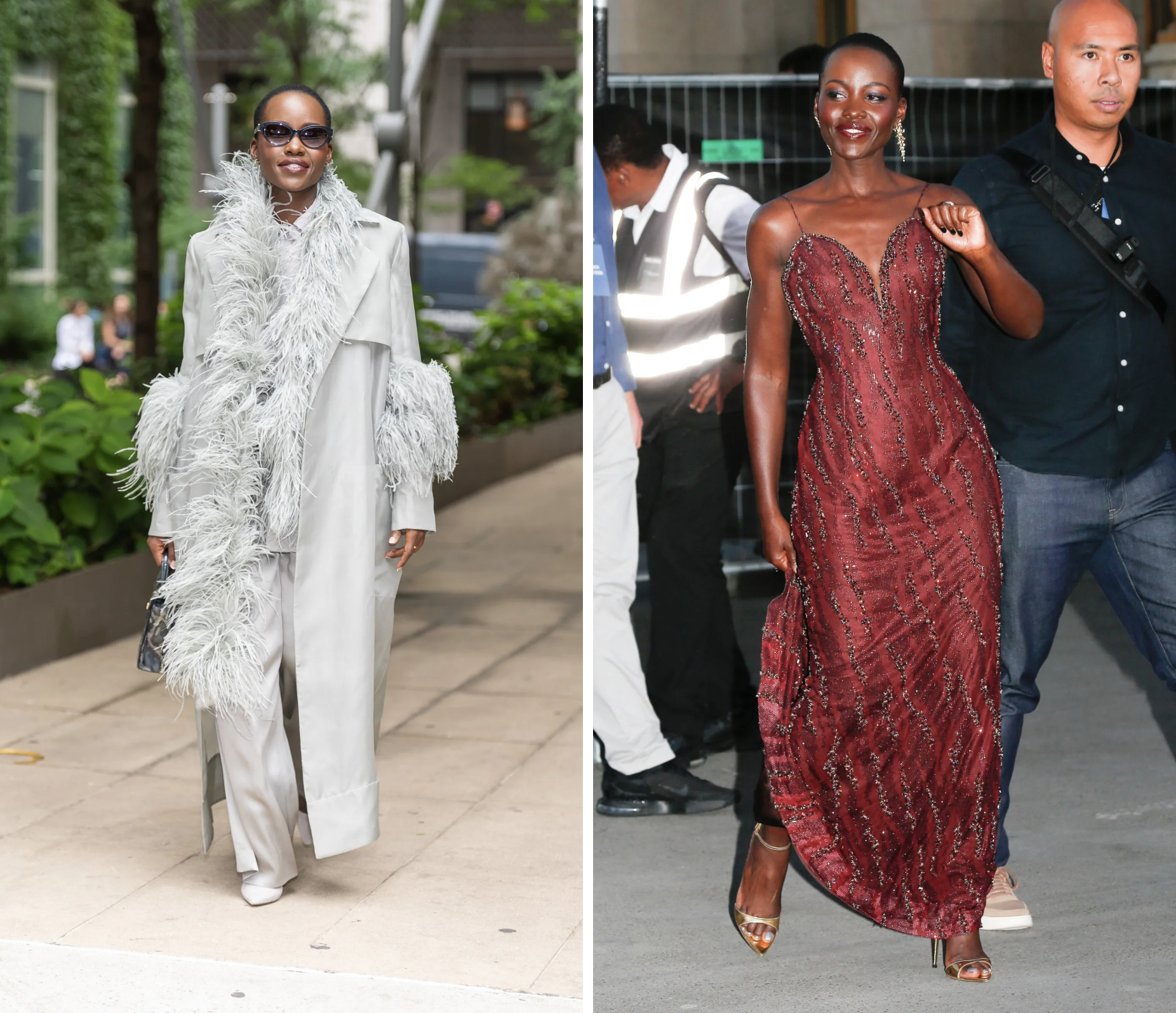 Lupita Nyong'o tijdens The Odyssey perstour