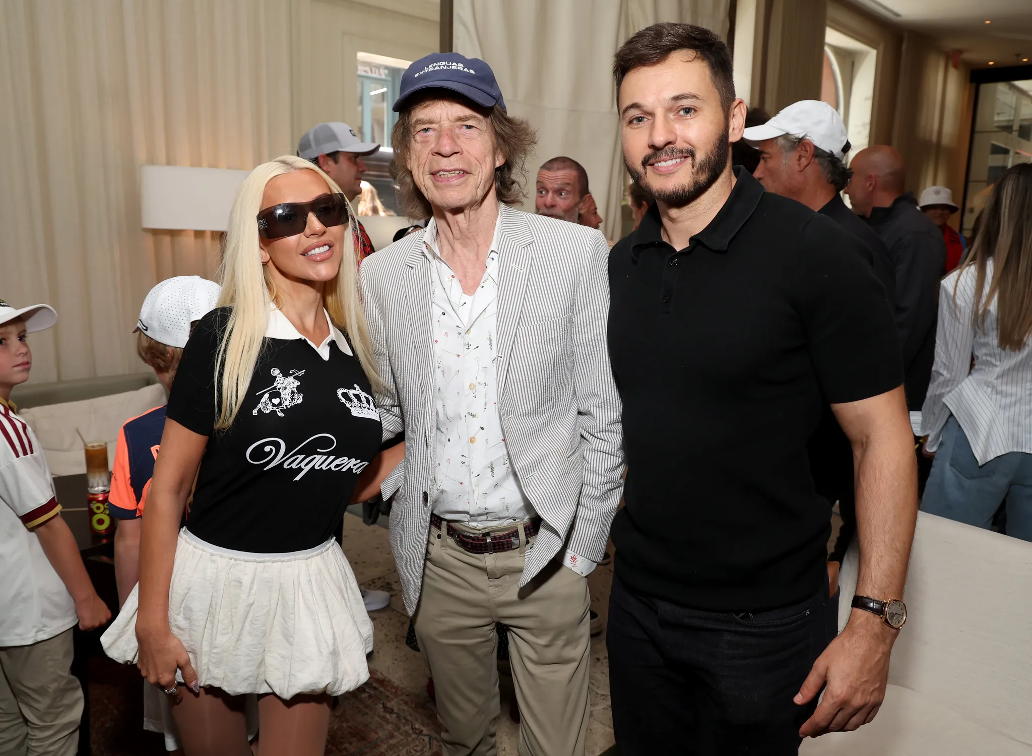 Christina Aguilera, Mick Jagger en Matthew Rutler bij de WK-finale 2026