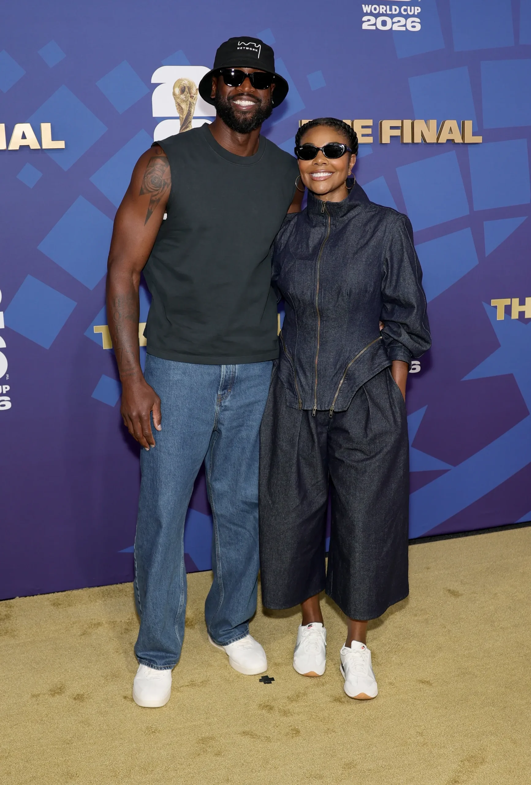 Dwayne Wade en Gabrielle Union bij de WK-finale 2026