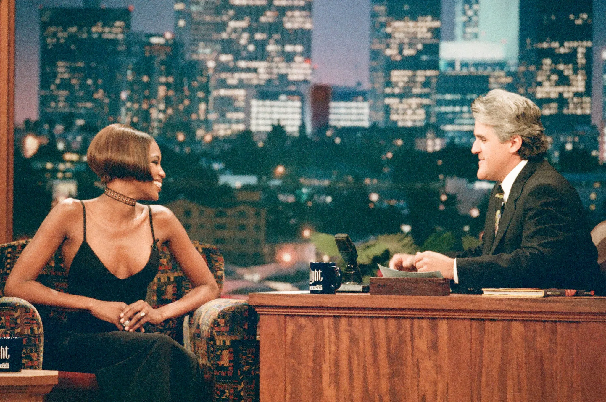 Naomi Campbell met een bob in de jaren negentig