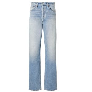 High-rise straight-leg jeans