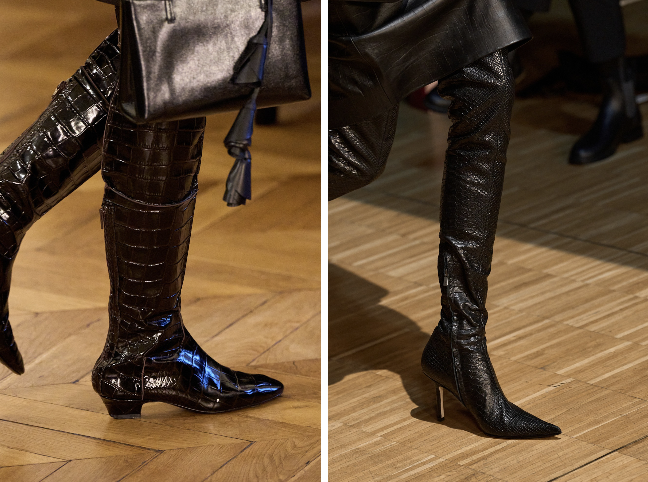 Reptile-print boots bij Magda Burtym en Situationist herfst/winter 2026