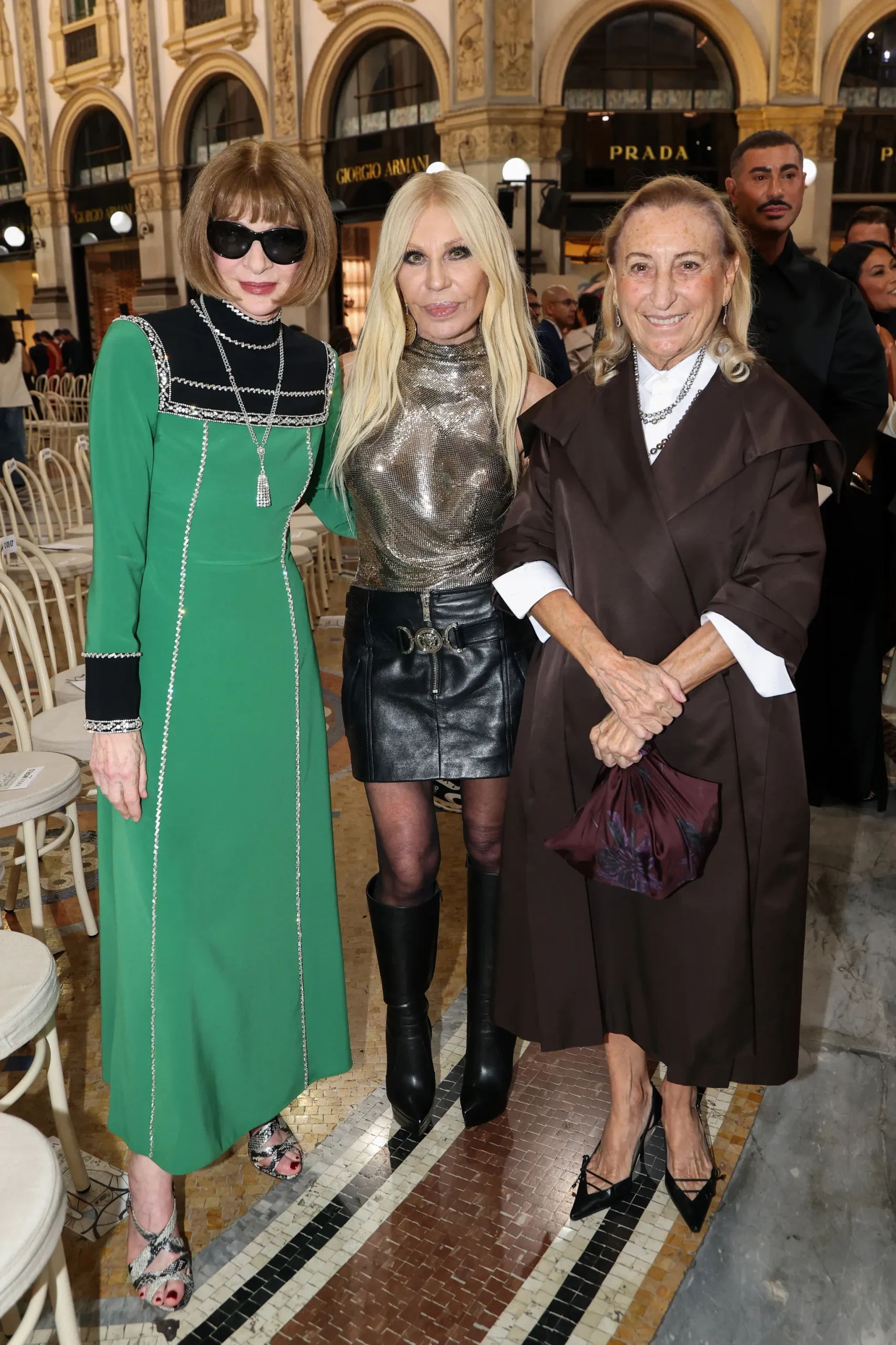 Anna Wintour, Donatella Versace en Miuccia Prada 