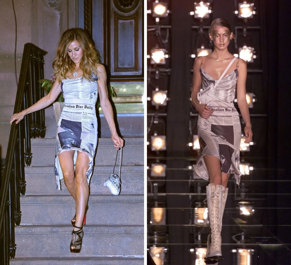 Jessica Parker in Sex and the City en Dior Fall/Winter 2000-2001