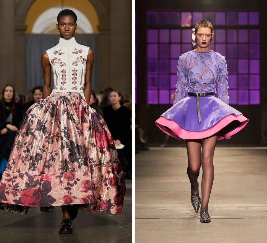 Modellen op de catwalk voor Erdem en Isidore Montag