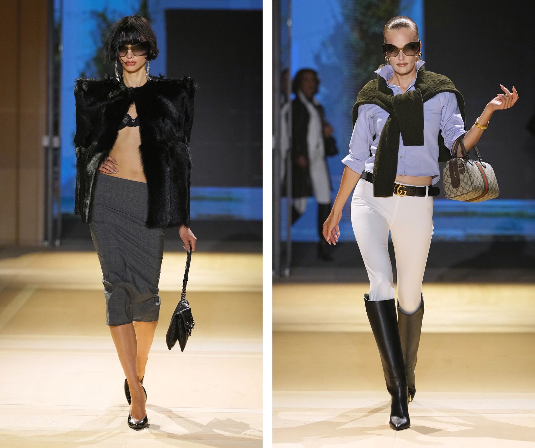 Personalities op de catwalk bij Gucci lente/zomer 2026