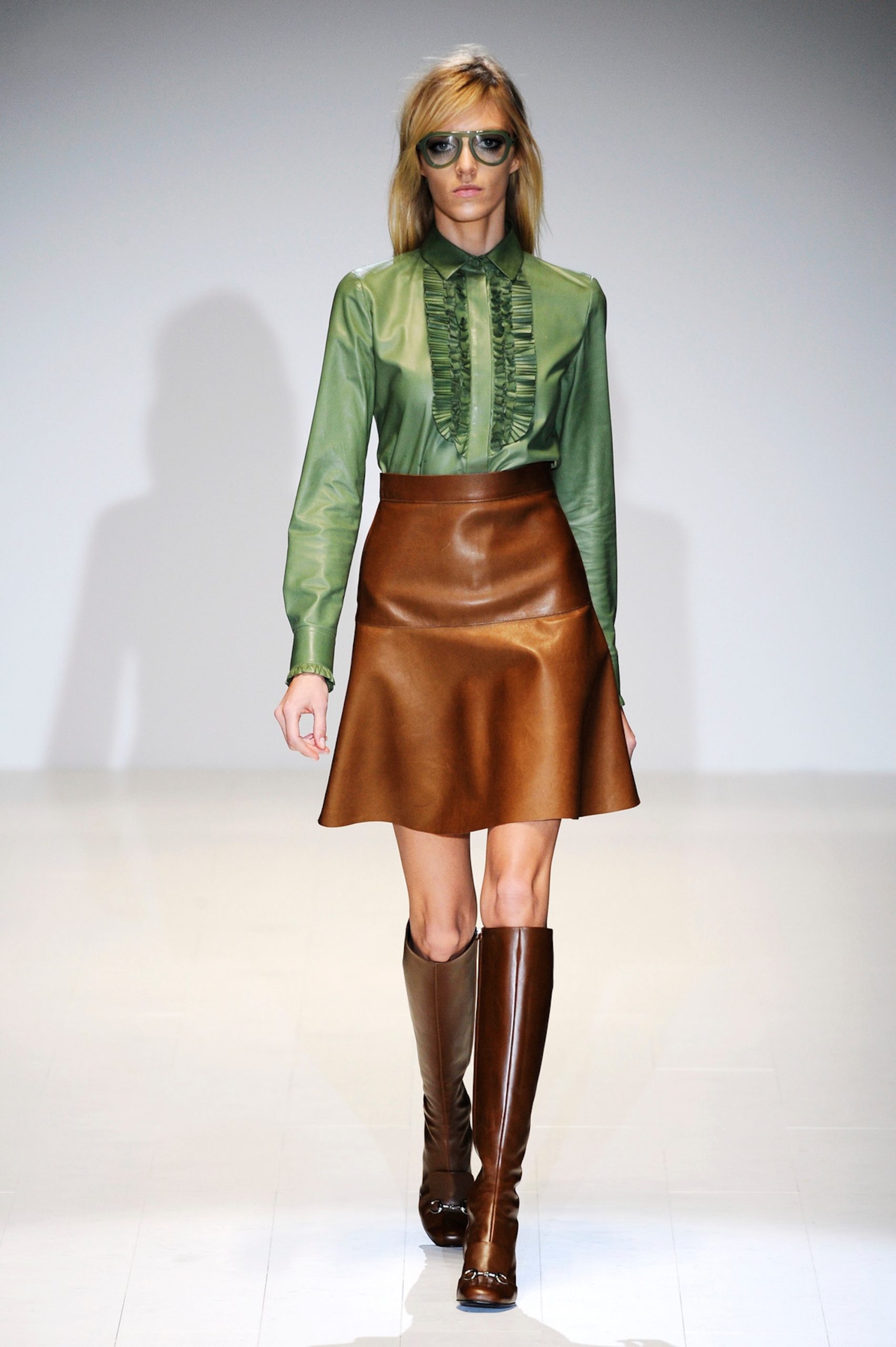Anja Rubik op de catwalk van Gucci herfst/winter 2014