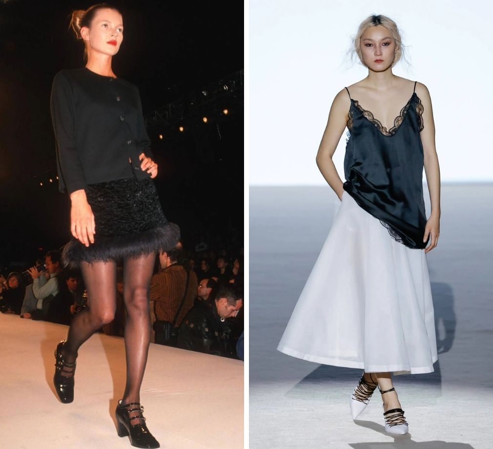 Modellen op de catwalk voor Isaac Mizrahi en Adrià Egea
