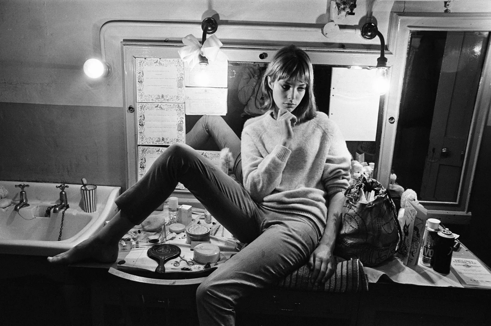 Jane Birkin op tafel