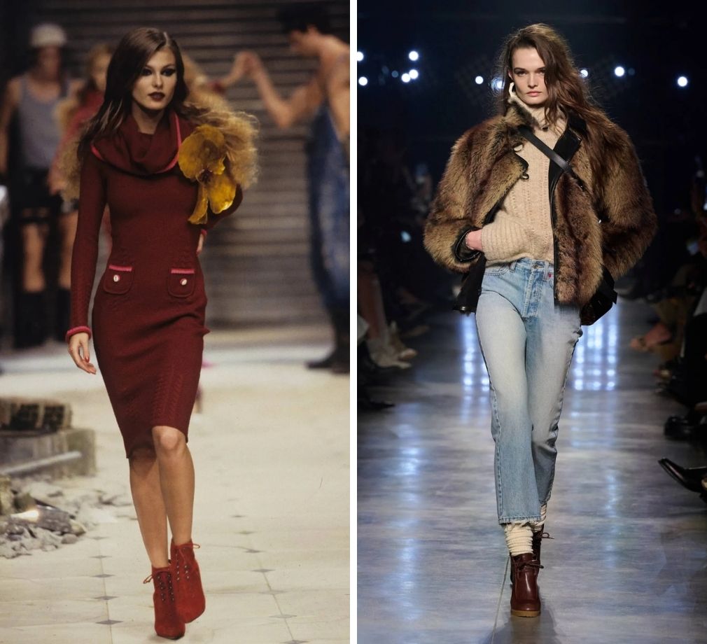 Modellen op de runway voor John Galliano en Isabel Marant