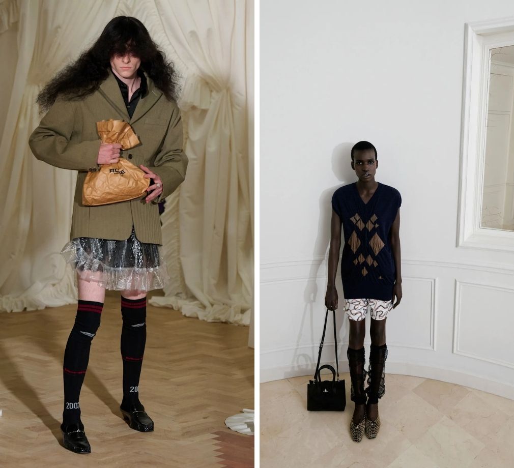Modellen voor Martine Rose en Vivienne Westwood