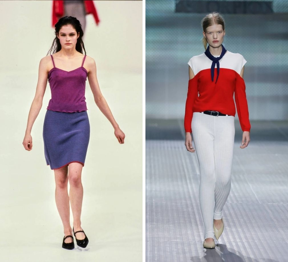 Modellen voor Miu Miu en Escorpion op de runway