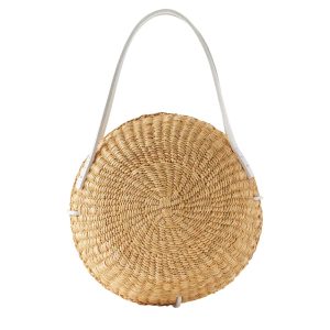 MUUÑ mini met leer beklede raffia tas