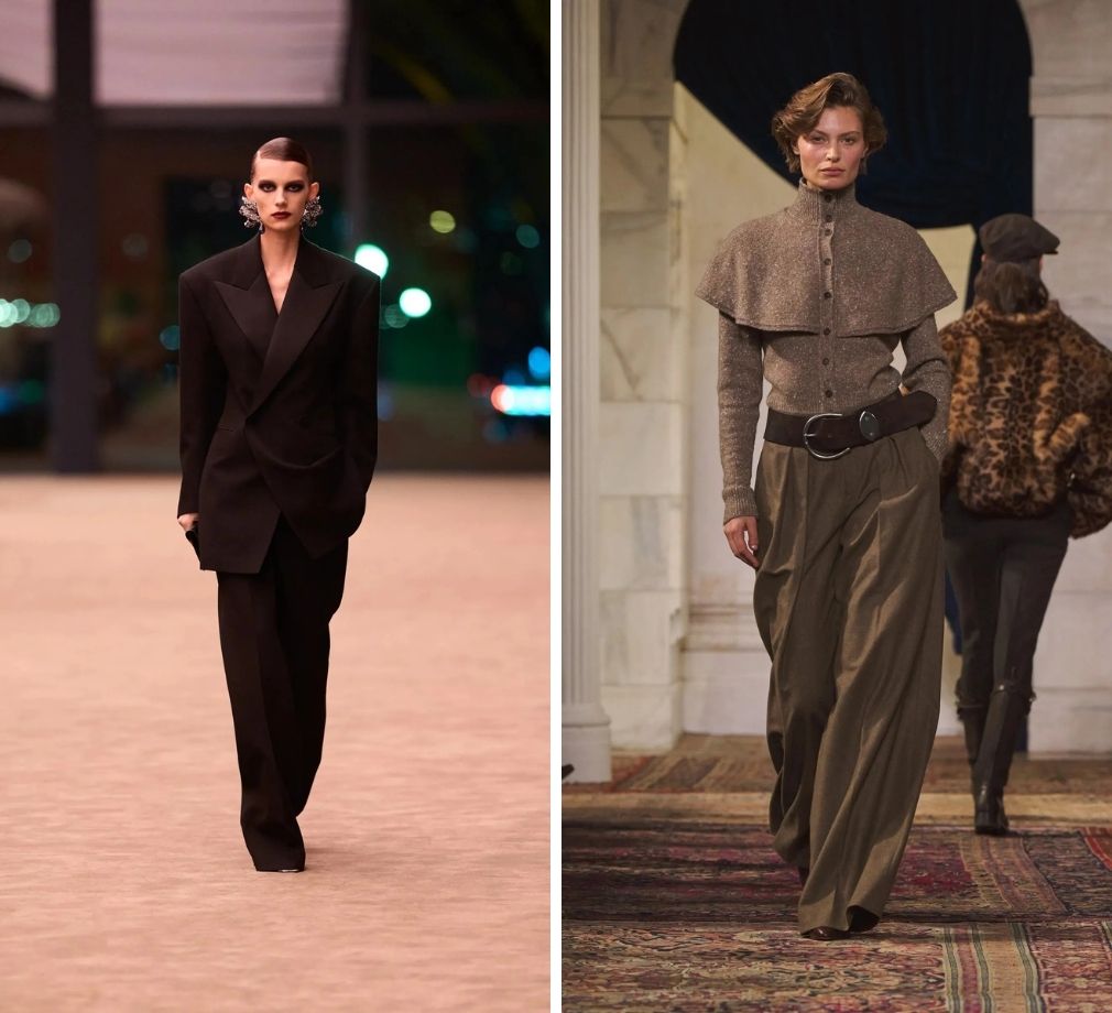 Bruine broek op catwalk