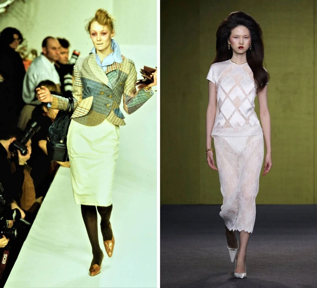 Modellen op de runway voor Vivienne Westwood en Yirantian