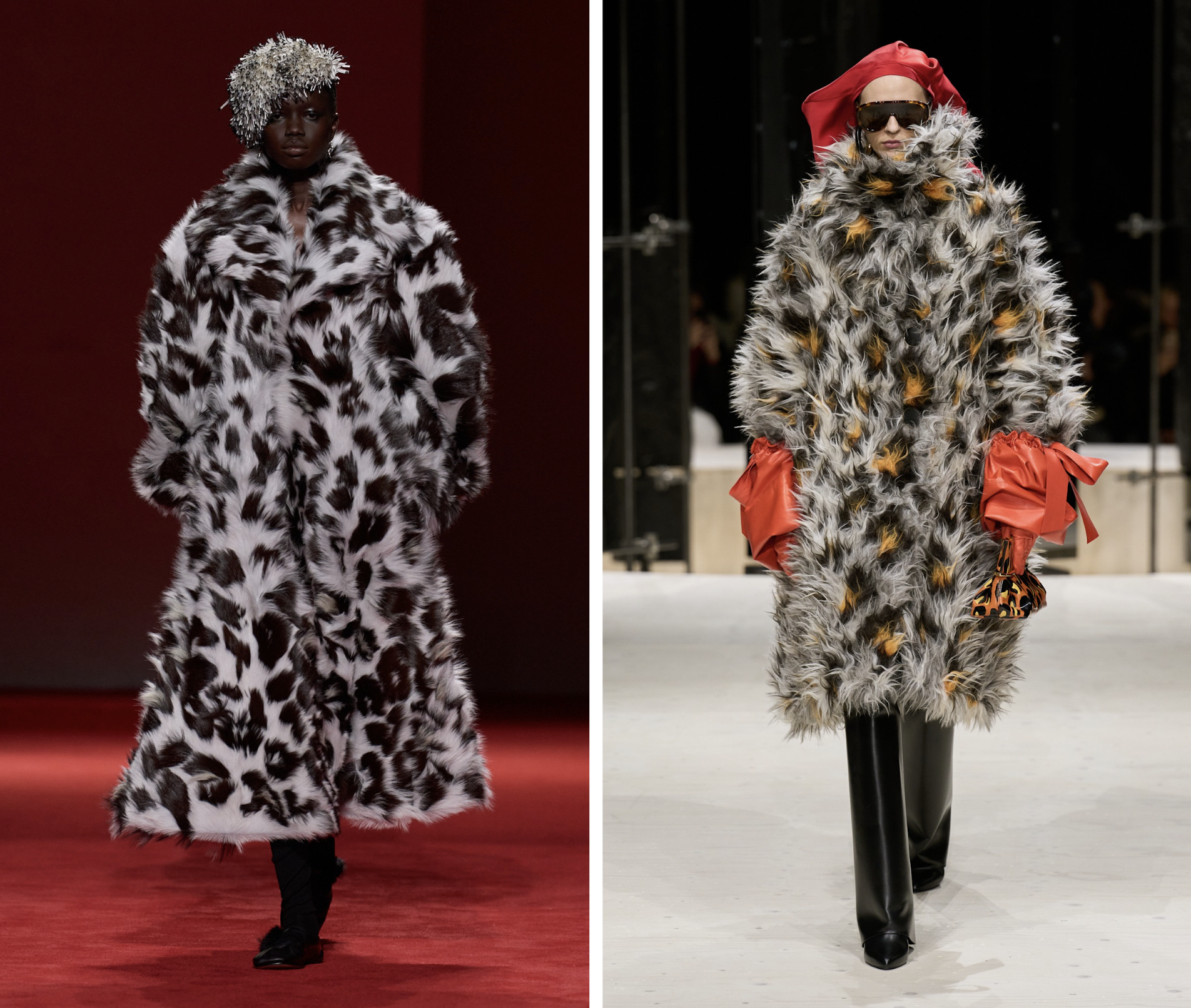 Bottega Veneta en Givenchy herfst/winter 2026 jassen met print