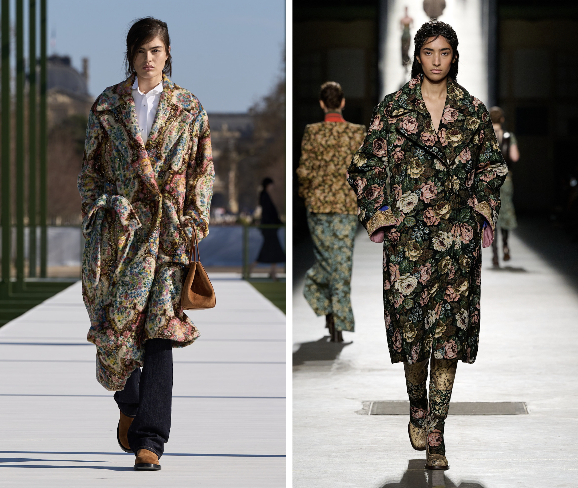 Dior en Dries Van Noten herfst/winter 2026 jassen print