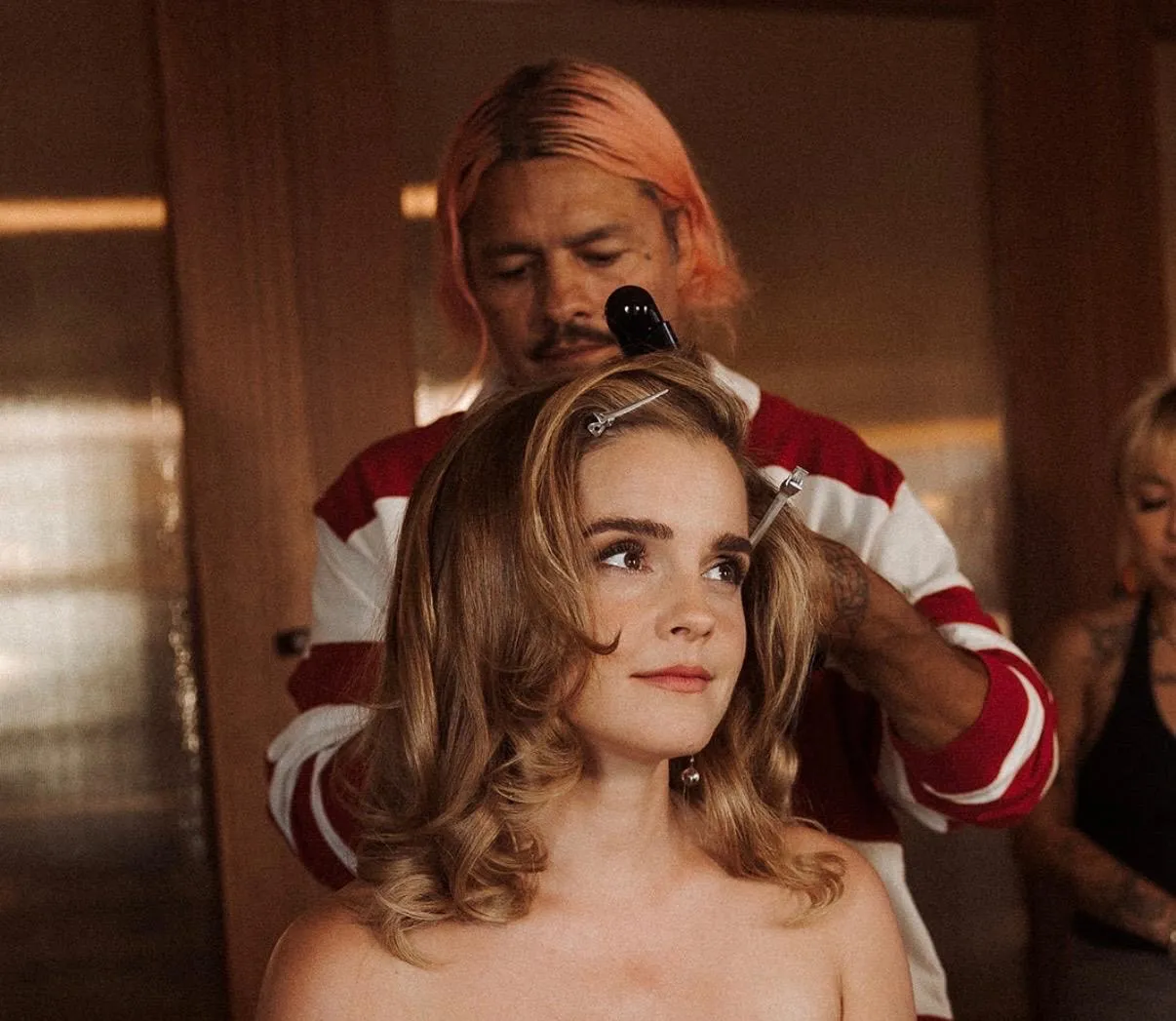 Emma Watson voor de opening van het Lucas Museum 