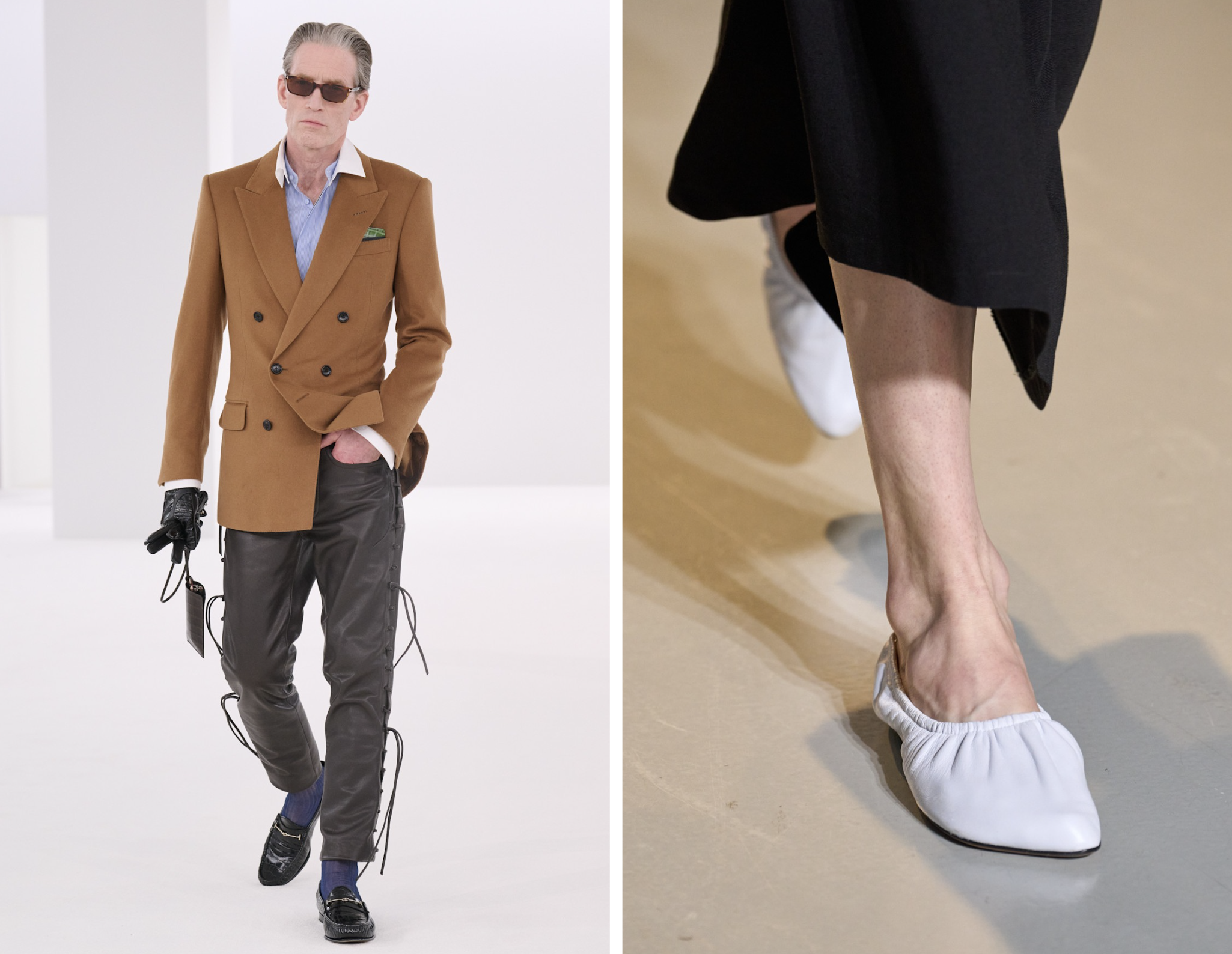schoenen met ruches bij Tom Ford en Niccolò Pasqualetti herfst/winter 2026
