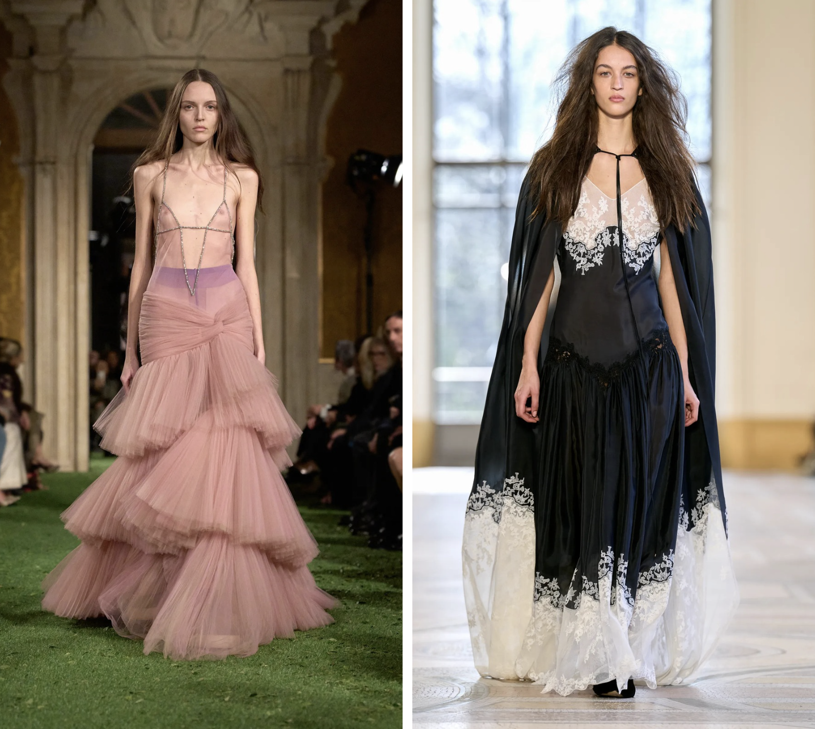 Witchcore esthetiek in fashion bij Valentino en Gabriela Hearst herfst/winter 2026