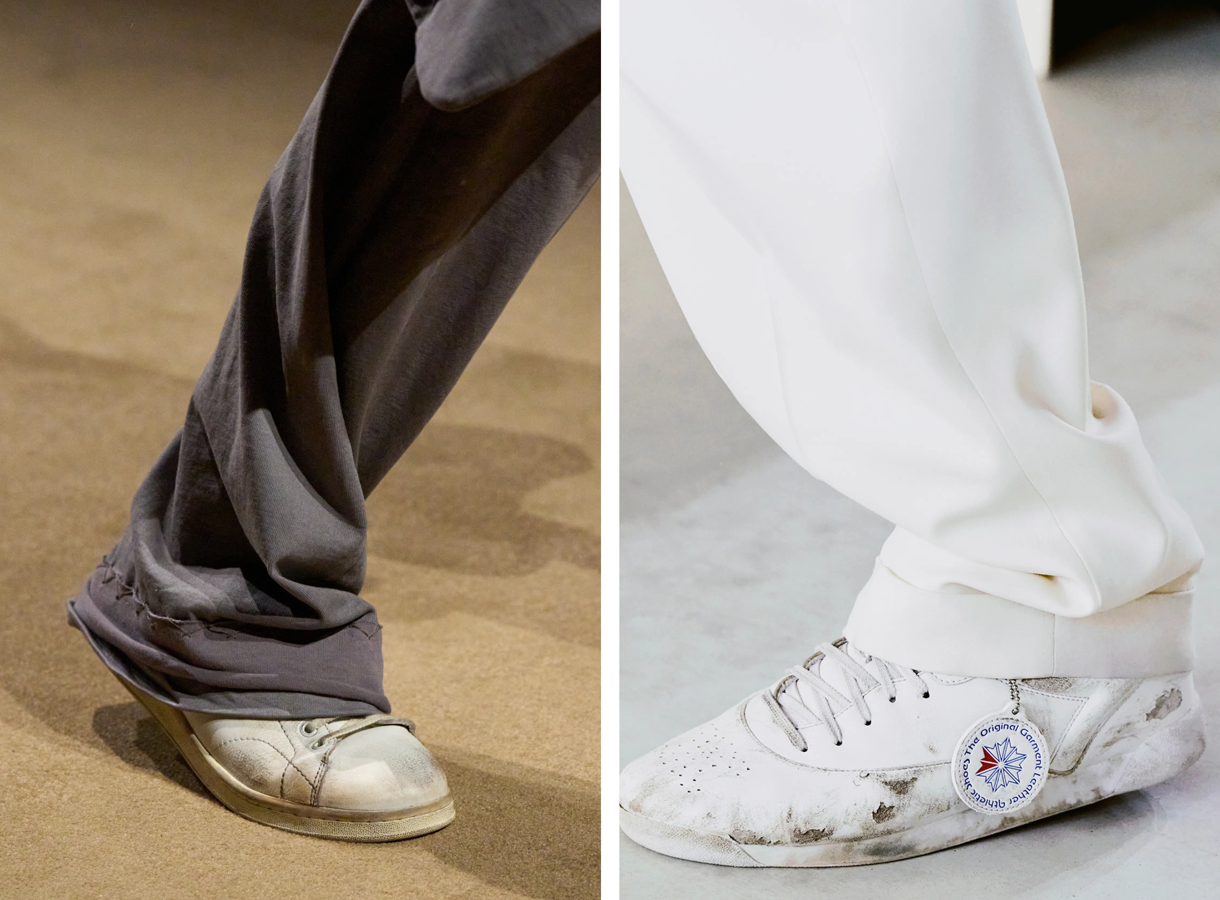 Sneakertrends 2027: Versleten sneakers op de runway bij Coach en Celine SS27