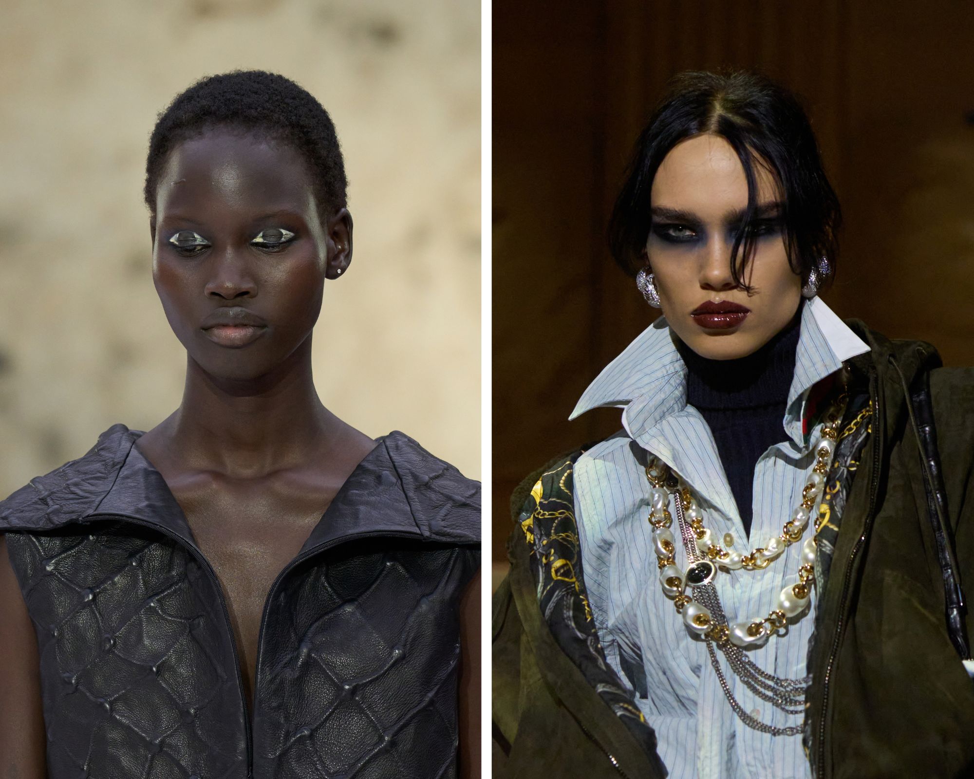 Modellen met bold eyes bij Hodakova en Gucci lente/zomer 2027