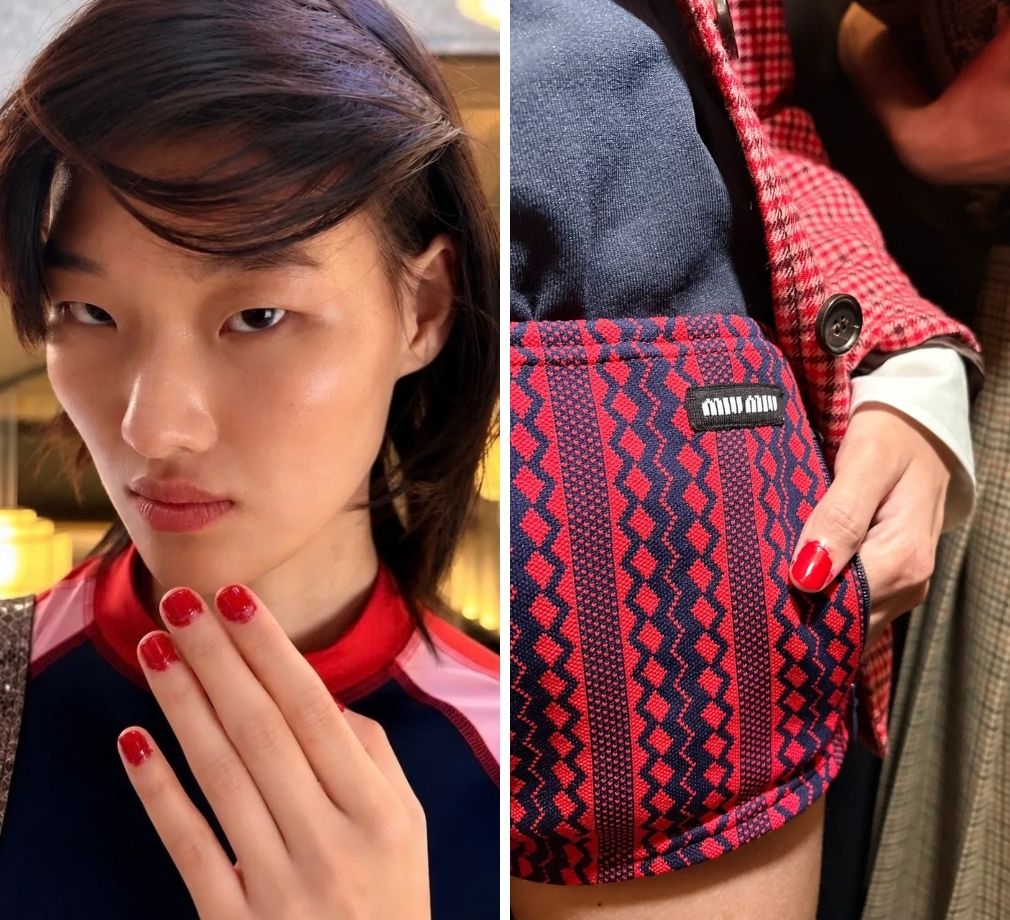 Miu Miu messy beauty look