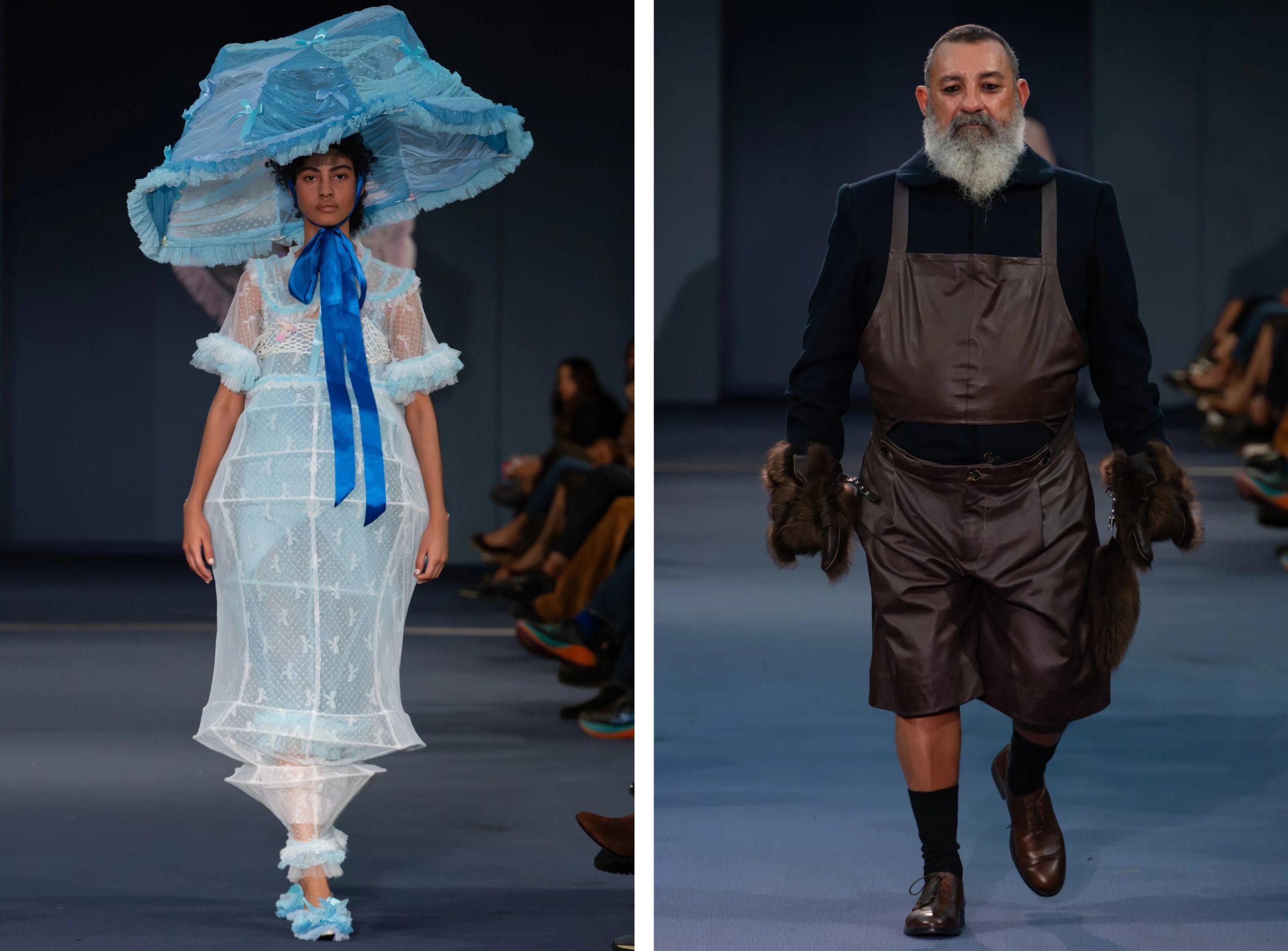 Links: Xiu Chen, rechts: Brais Albor Rodriguez op hyères festival 2026