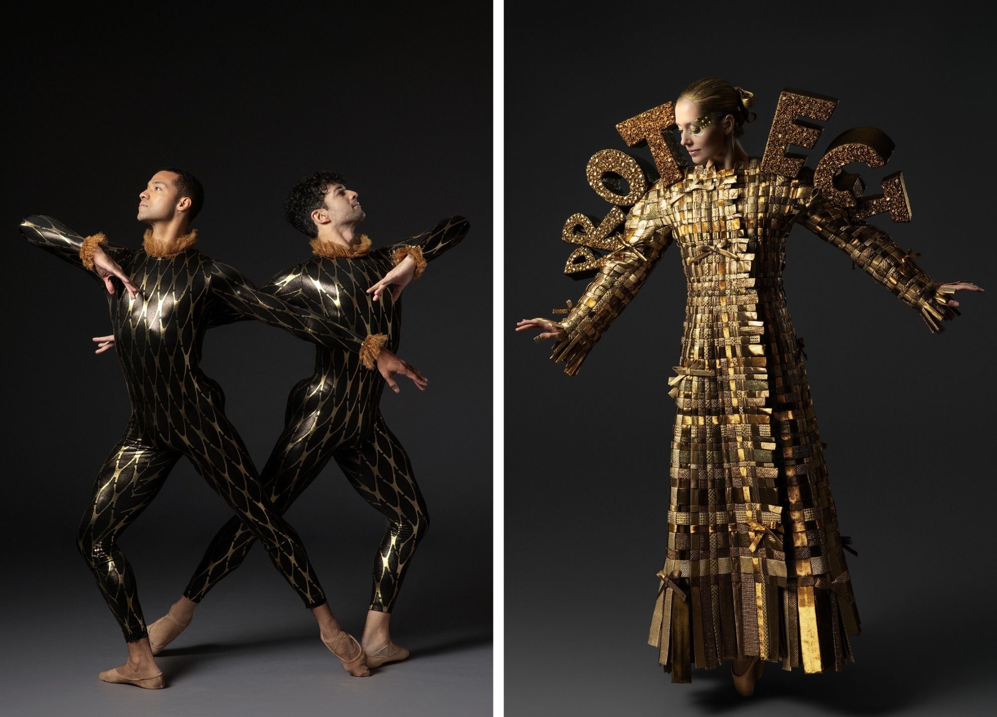 Kostuums ontworpen door Viktor & Rolf voor 'Auspicy', een nieuw ballet van Alysa Pires voor het herfstseizoen van het New York City Ballet